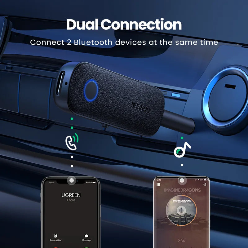 UGREEN Bluetooth Adapter Transmitter Receiver AUX for Earphones TV Car Audio - Supersell