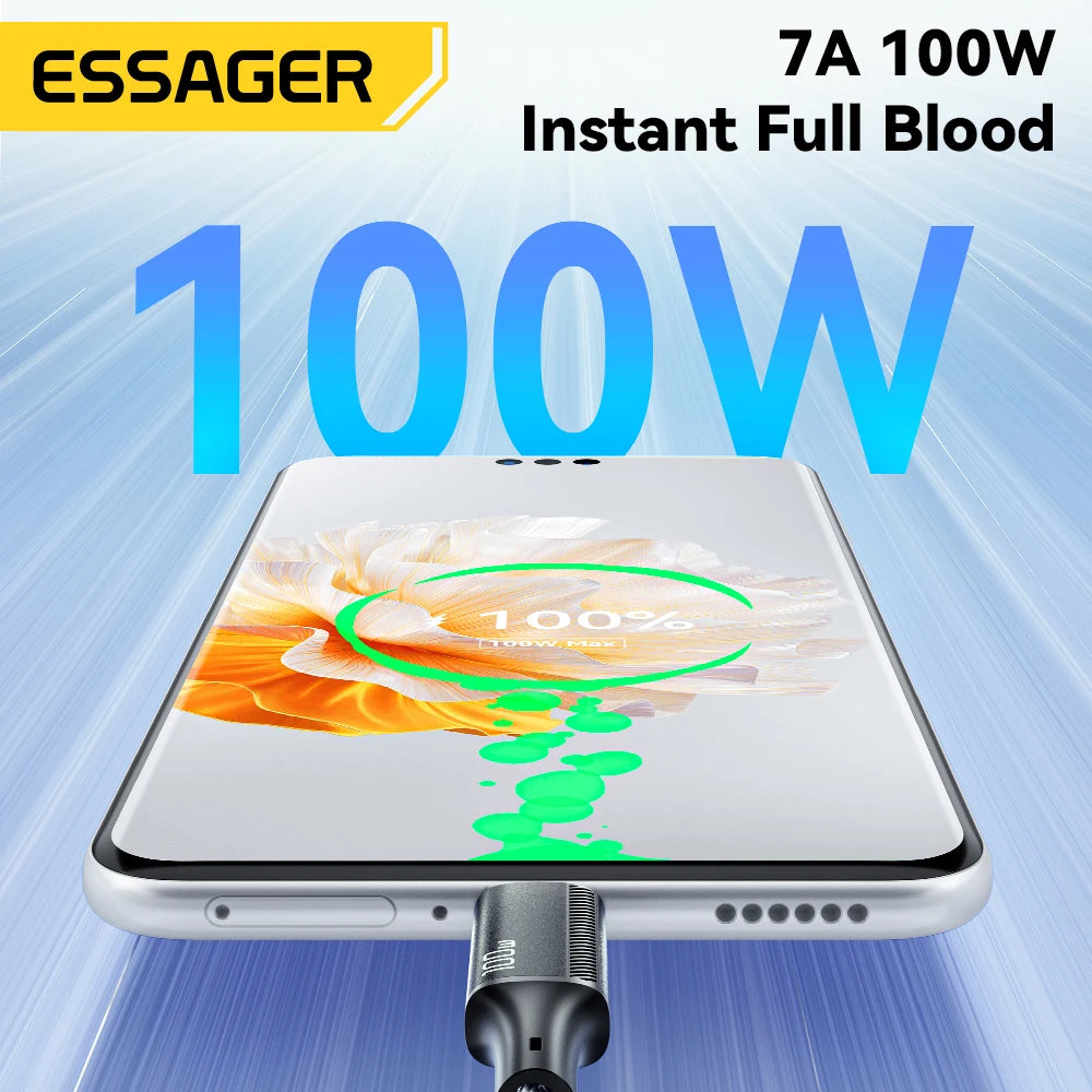 Essager 100W Cable USB C to Type C to Lighting PD Fast Charger Data 3 in 1 Quick Charging Cord - Supersell