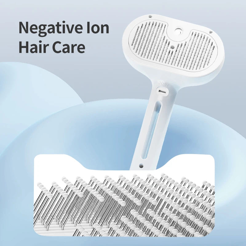 Pet Spray Hair Comb Professional Electric Hair Straightener Comb Brush For Cats & Dogs Massage Comb Steam Brush For Hair Care - Supersell