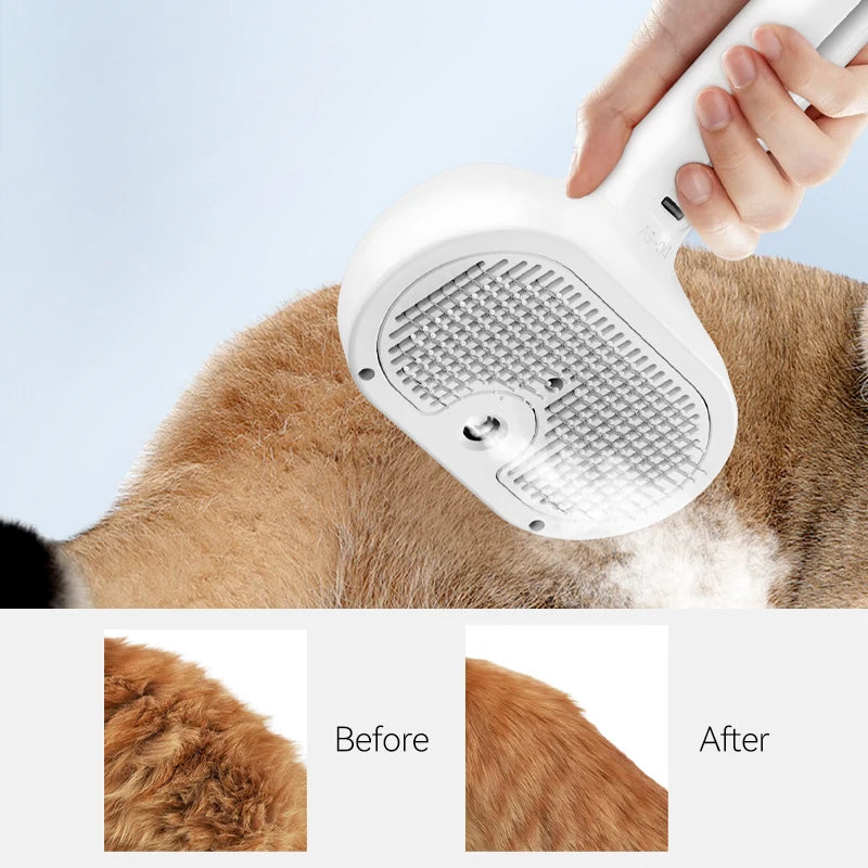 Pet Spray Hair Comb Professional Electric Hair Straightener Comb Brush For Cats & Dogs Massage Comb Steam Brush For Hair Care - Supersell