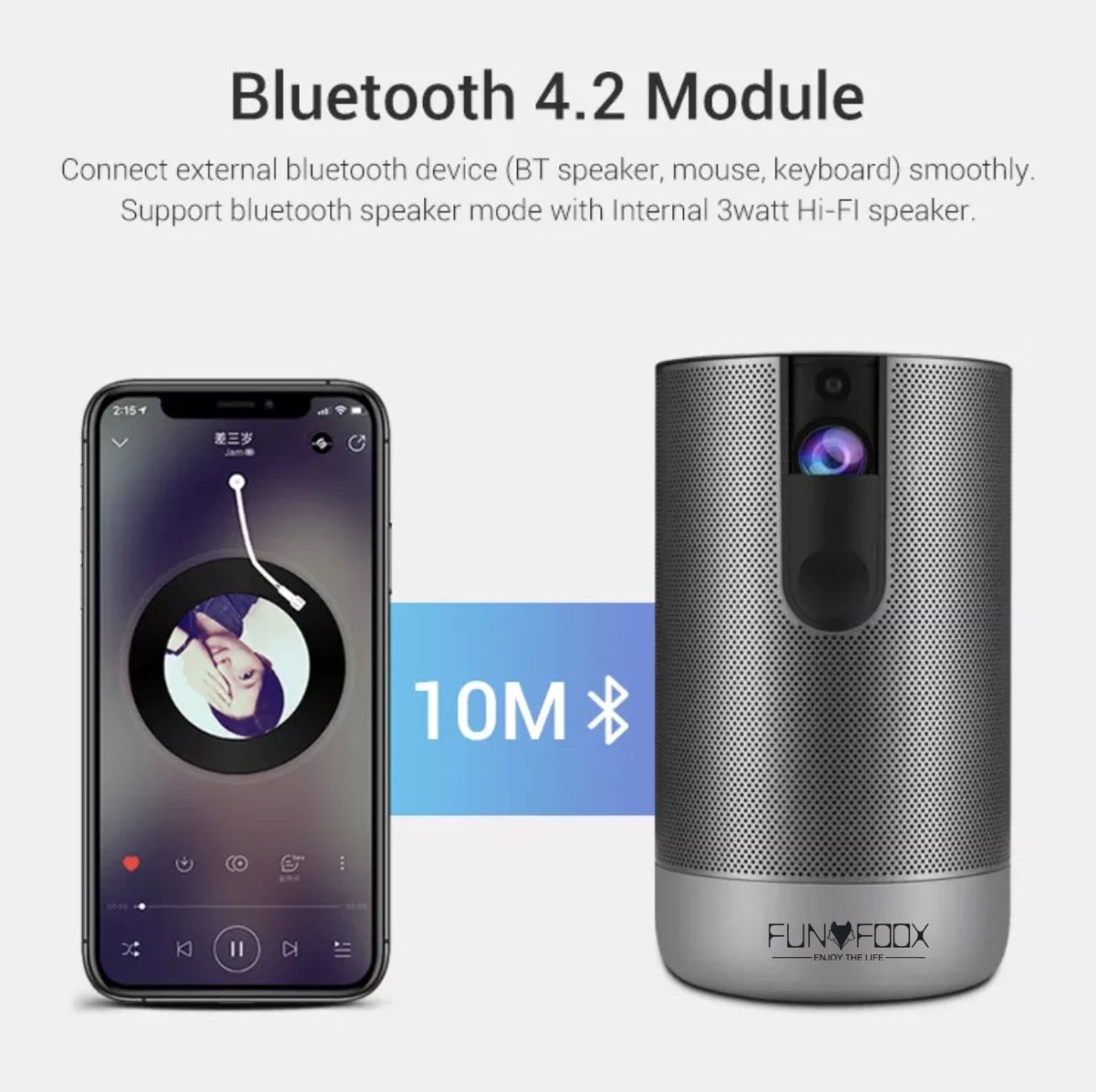 3D Battery Projector 10000 Lumens 1080p Rechargeable