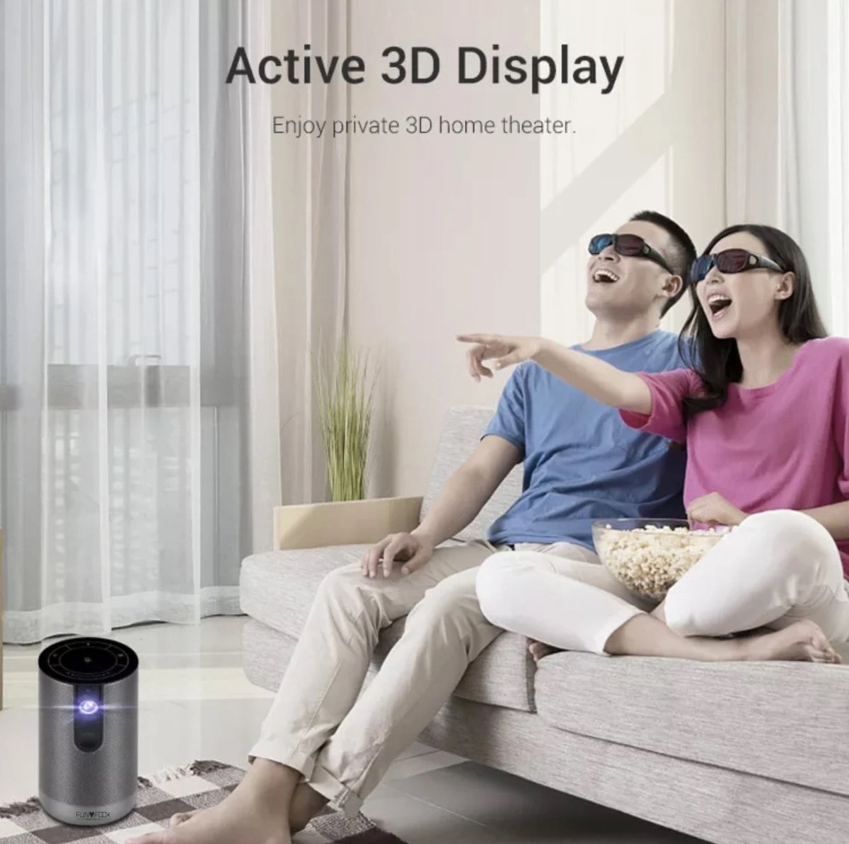 3D Battery Projector 10000 Lumens 1080p Rechargeable - Supersell