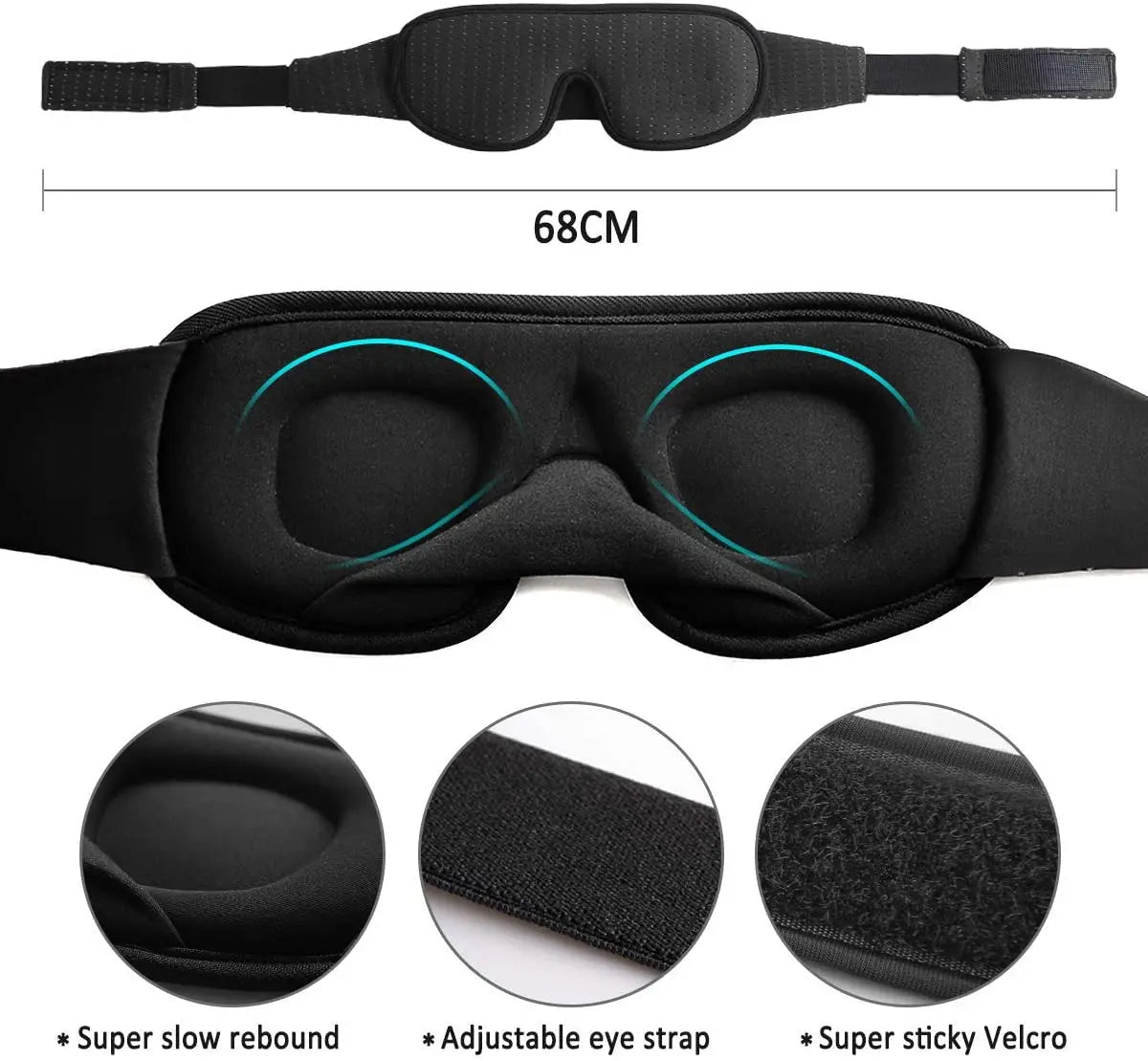 3D Mask for Sleep Eye Mask Lights Blockout Soft Pad - Supersell