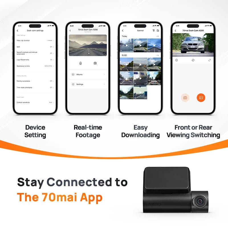70mai Dash Cam A200 Dual - channel Record 24H - Supersell