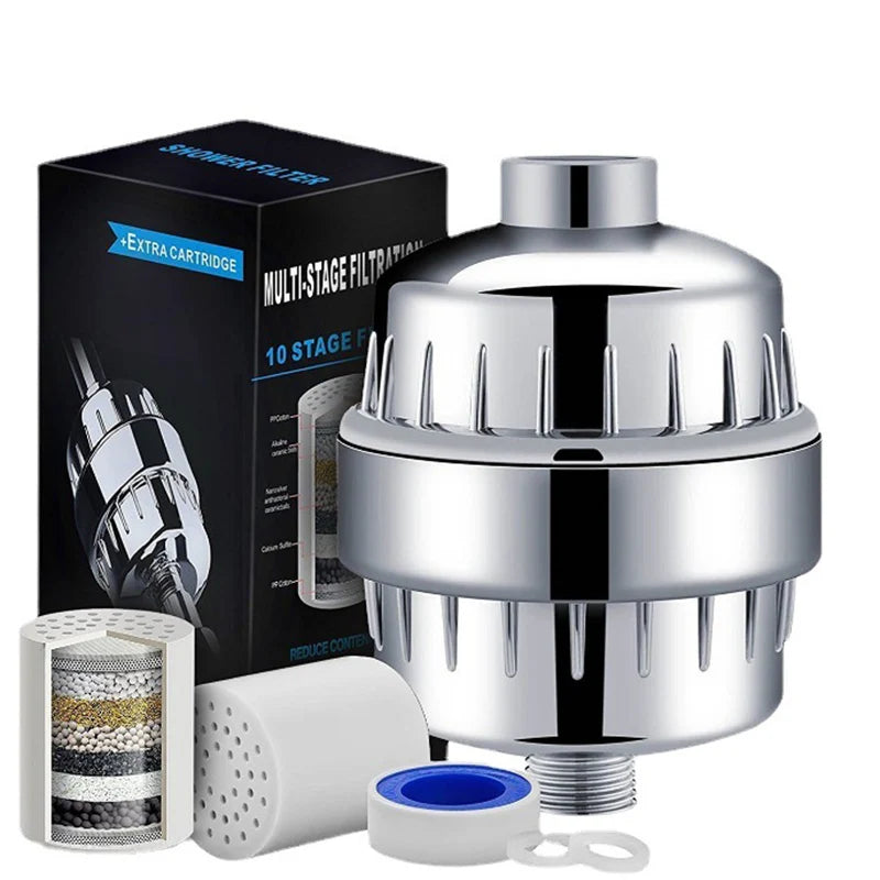 High Output Shower Water Filter to Remove Chlorine Fluoride Heavy Metals Filtered Soften Hard Water for Shower Head - Supersell 