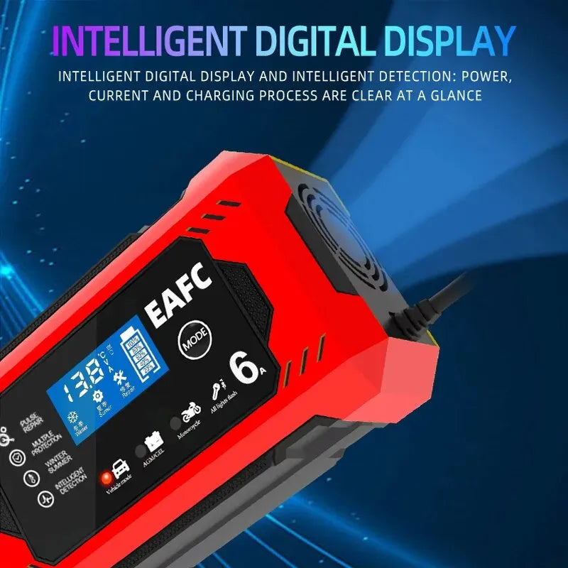 Car Battery Charger 6A 12V Car with LCD Display - Supersell