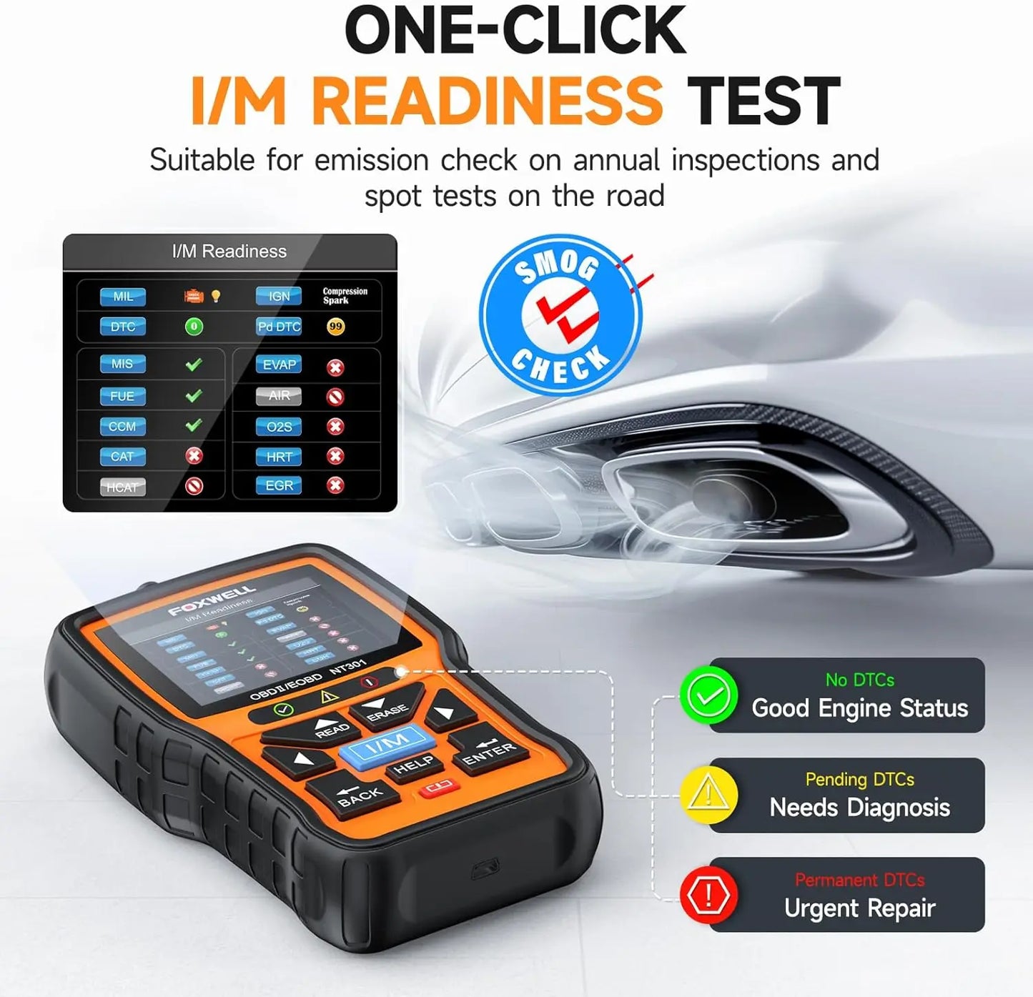 FOXWELL NT301 OBD2 Scanner Check Engine Code Reader Professional ODB2 - Supersell 