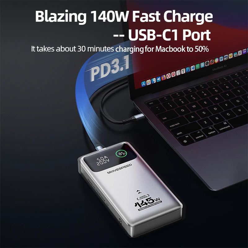 MOVESPEED 140W Power Bank 25000mAh Type C - Supersell 