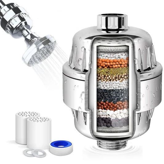 High Output Shower Water Filter to Remove Chlorine Fluoride Heavy Metals Filtered Soften Hard Water for Shower Head - Supersell 