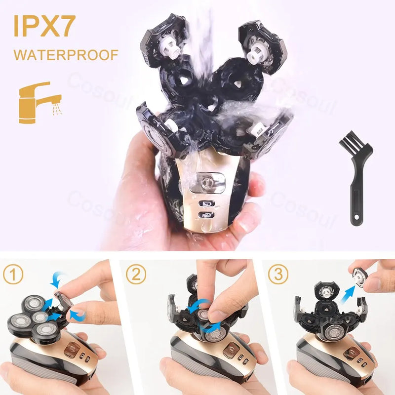 Head Shaver Electric Shaver for Men Rechargeable Electric Men Shaver Body Hair Electric Razor - Supersell