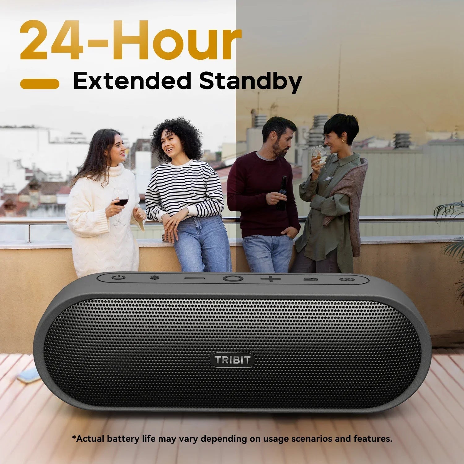 TRIBIT XSound Plus 2 Portable Bluetooth Speaker, 30W Power, IPX7 Waterproof Wireless Speaker 24-hrs Playtime For Camping, Hiking - Supersell 
