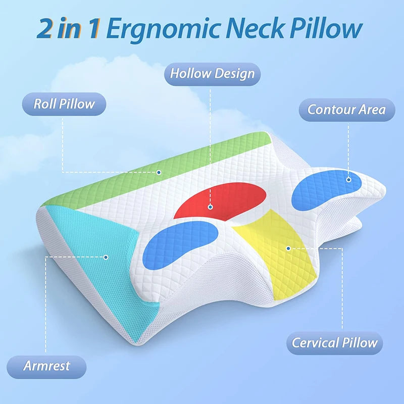 Cervical Ergonomic Contour Orthopedic Pillow for Neck Pain - Supersell 