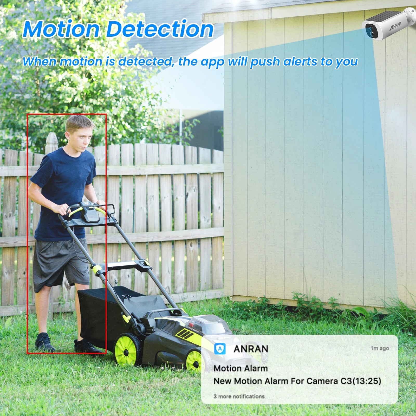 ANRAN 2K Wireless Solar Camera Outdoor Surveillance Integrated Battery Wifi Camera Humanoid Detection Flash Alarm Night Vision - Supersell