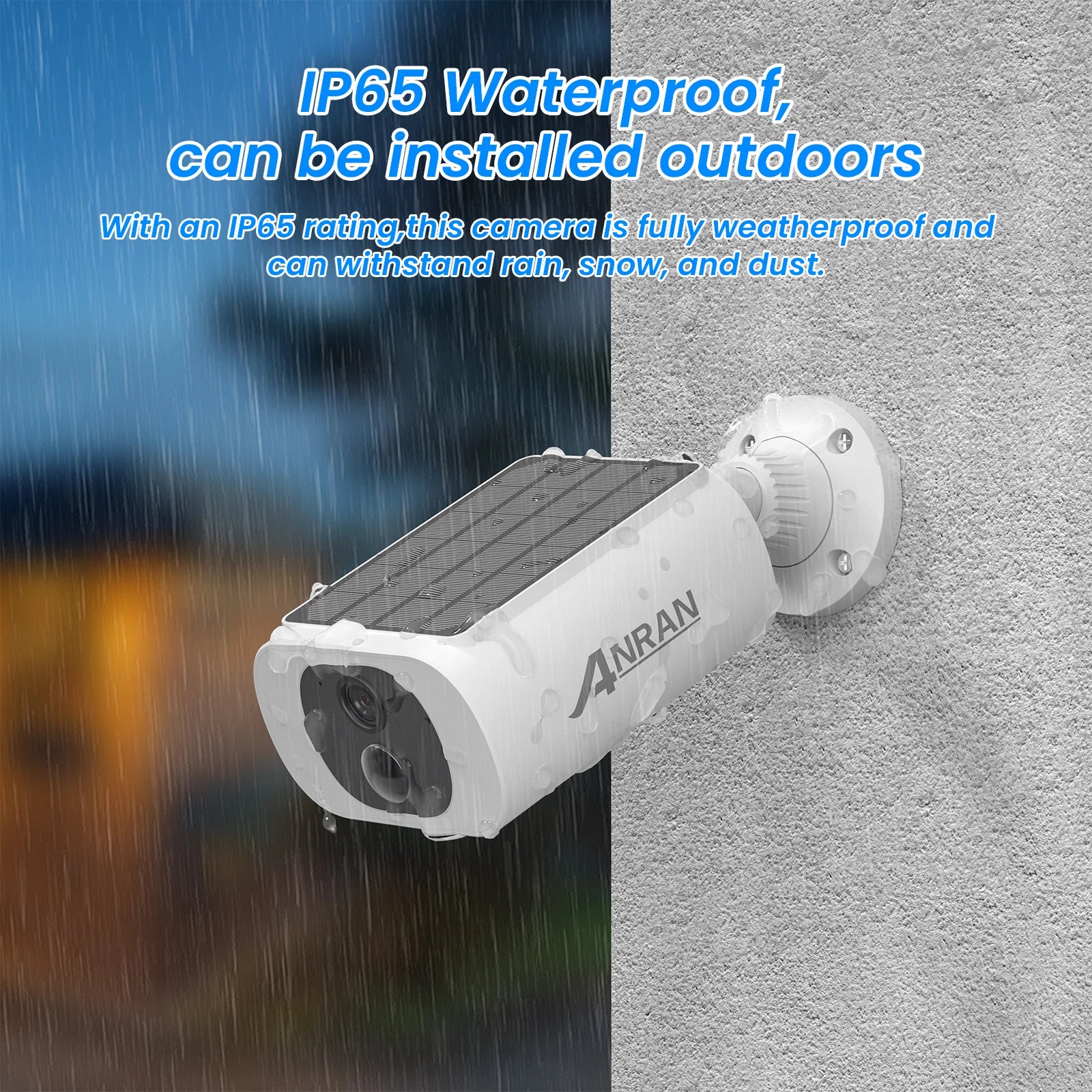 ANRAN 2K Wireless Solar Camera Outdoor Surveillance Integrated Battery Wifi Camera Humanoid Detection Flash Alarm Night Vision - Supersell