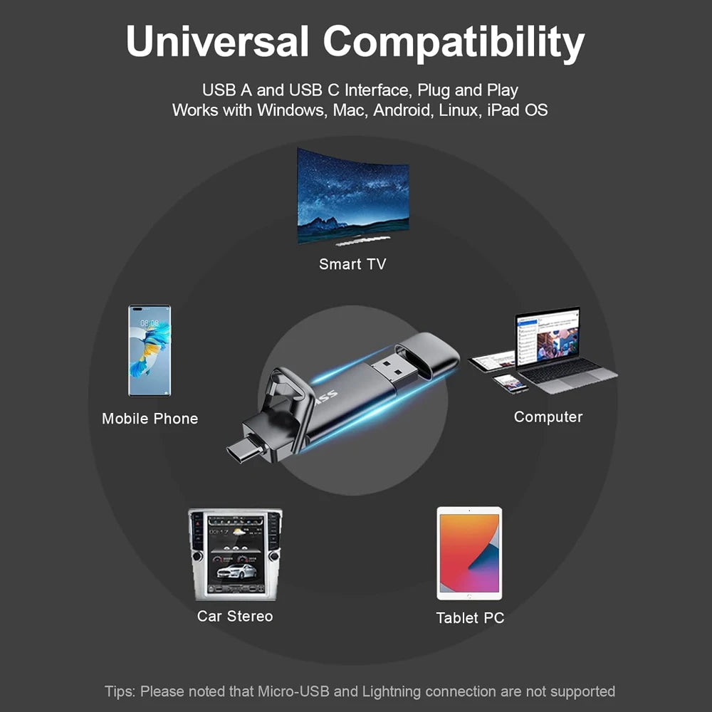 SSK 2TB SSD USB C External SSD Up To 1000MB/s Type-C + USB A 3.2 - Supersell 