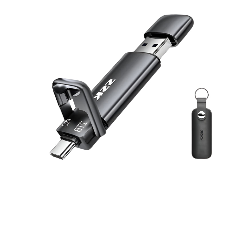 SSK 2TB SSD USB C External SSD Up To 1000MB/s Type-C + USB A 3.2 - Supersell 