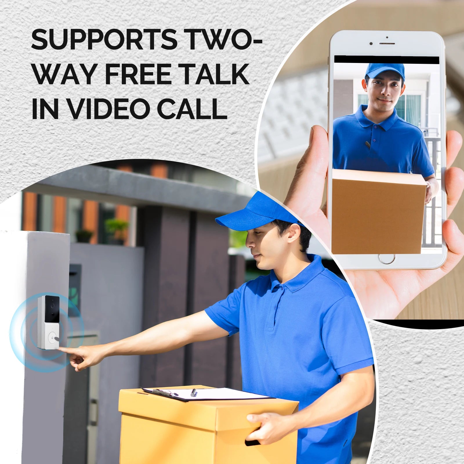 MOES Tuya 1080P Smart WiFi Video Doorbell Camera Wireless 2-Way Audio Intercom Night Vision with 64 GB SD Card，Home Security - Supersell