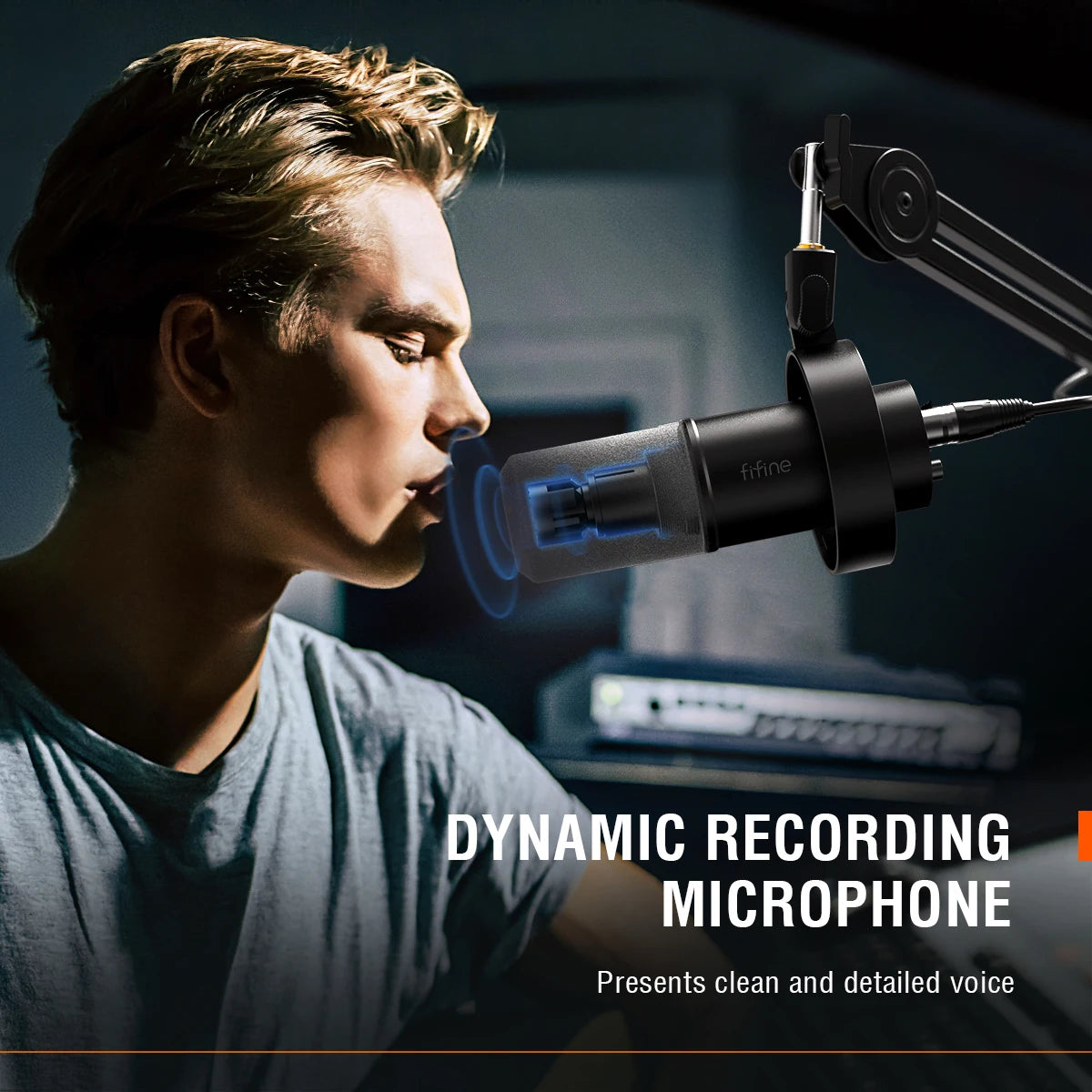FIFINE USB/XLR Dynamic Microphone with Shock Mount - Supersell 