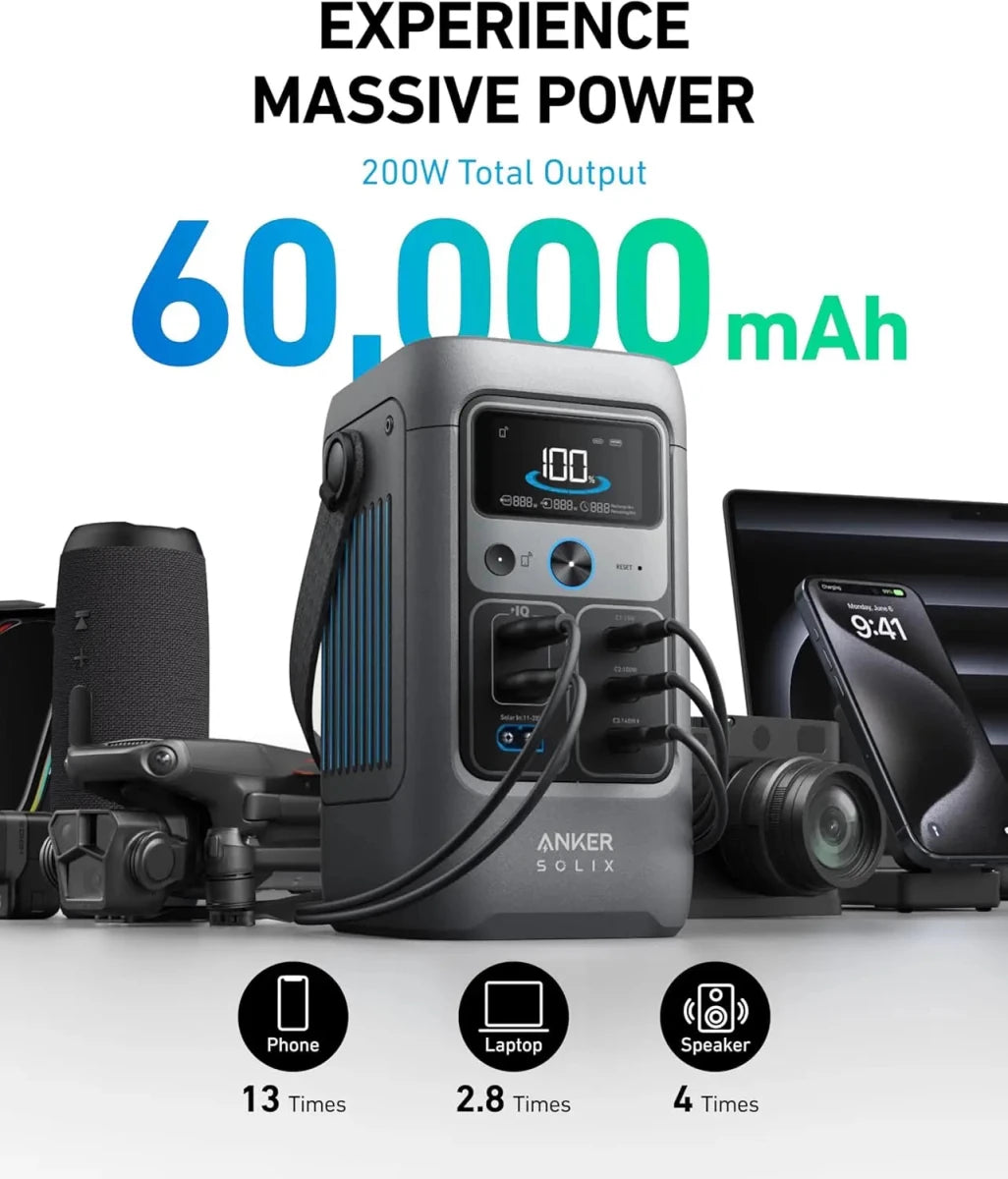Anker SOLIX C200 DC Portable 200W Power Station - Supersell
