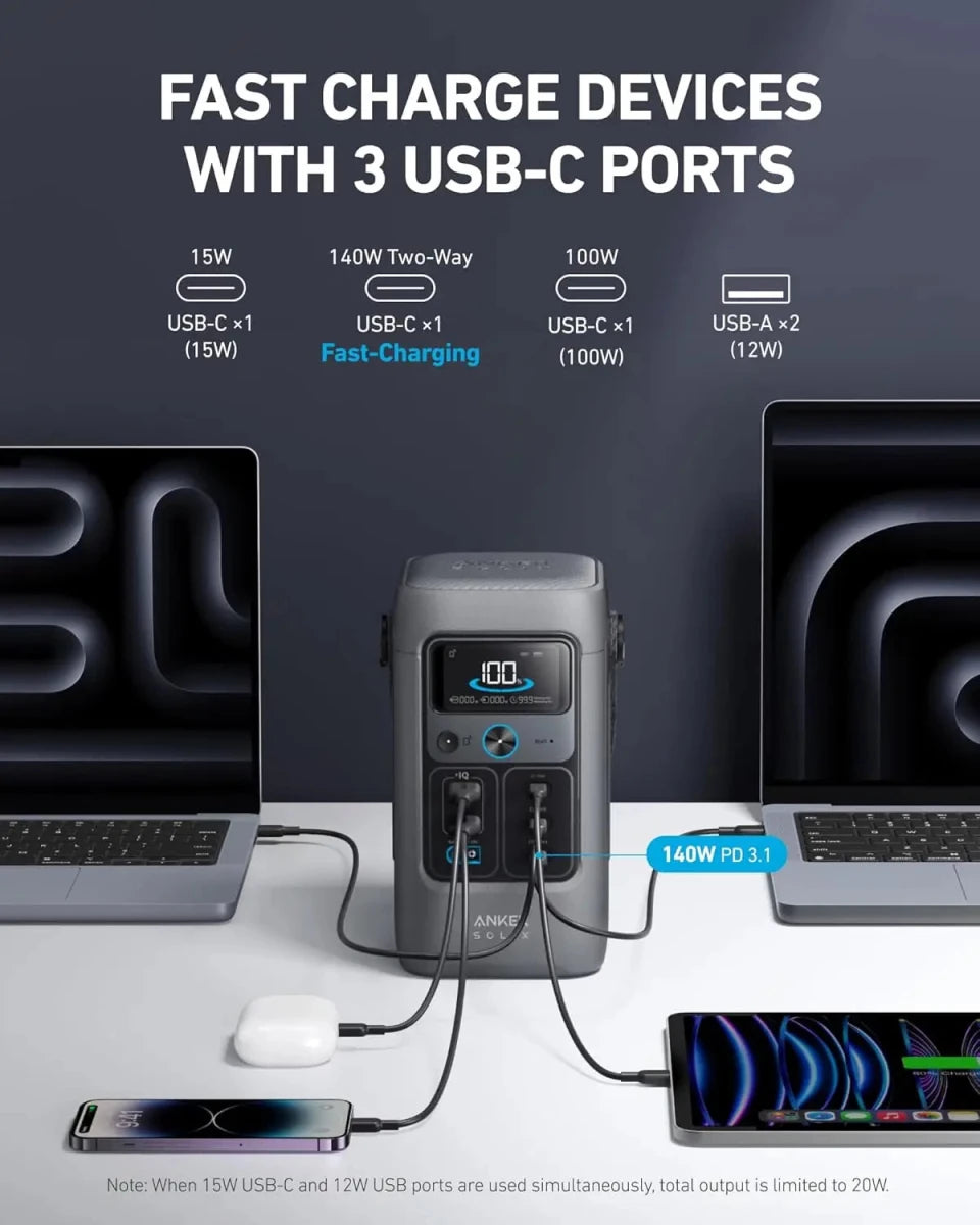 Anker SOLIX C200 DC Portable 200W Power Station - Supersell