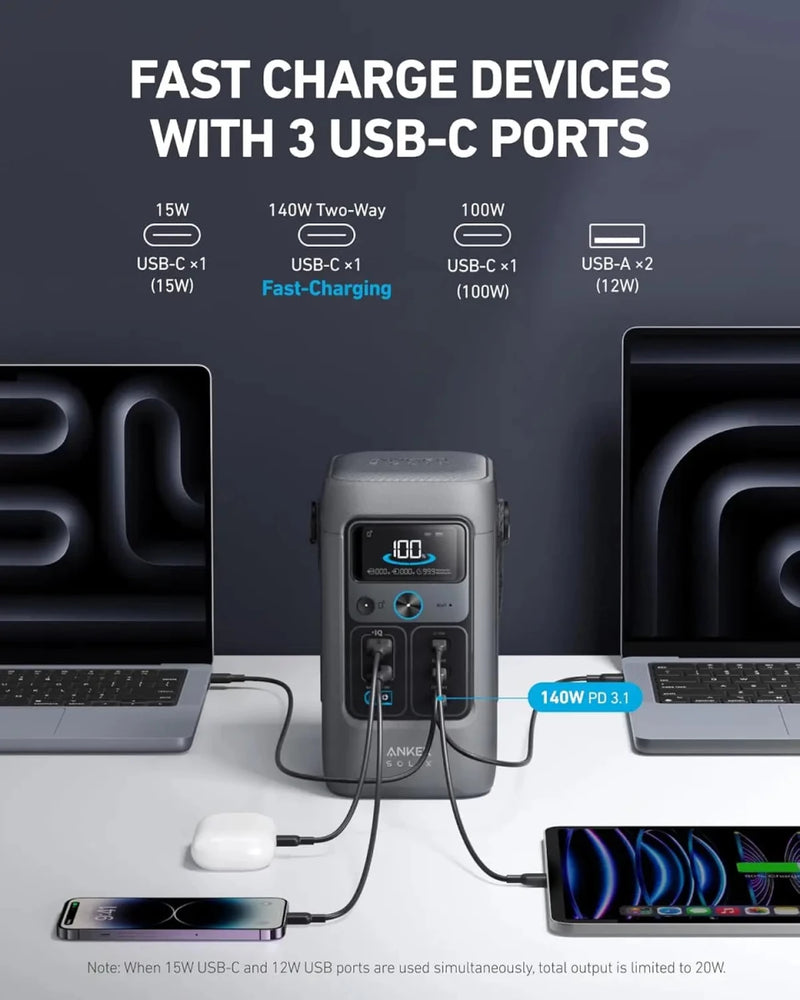 Anker SOLIX C200 DC Portable 200W Power Station - Supersell