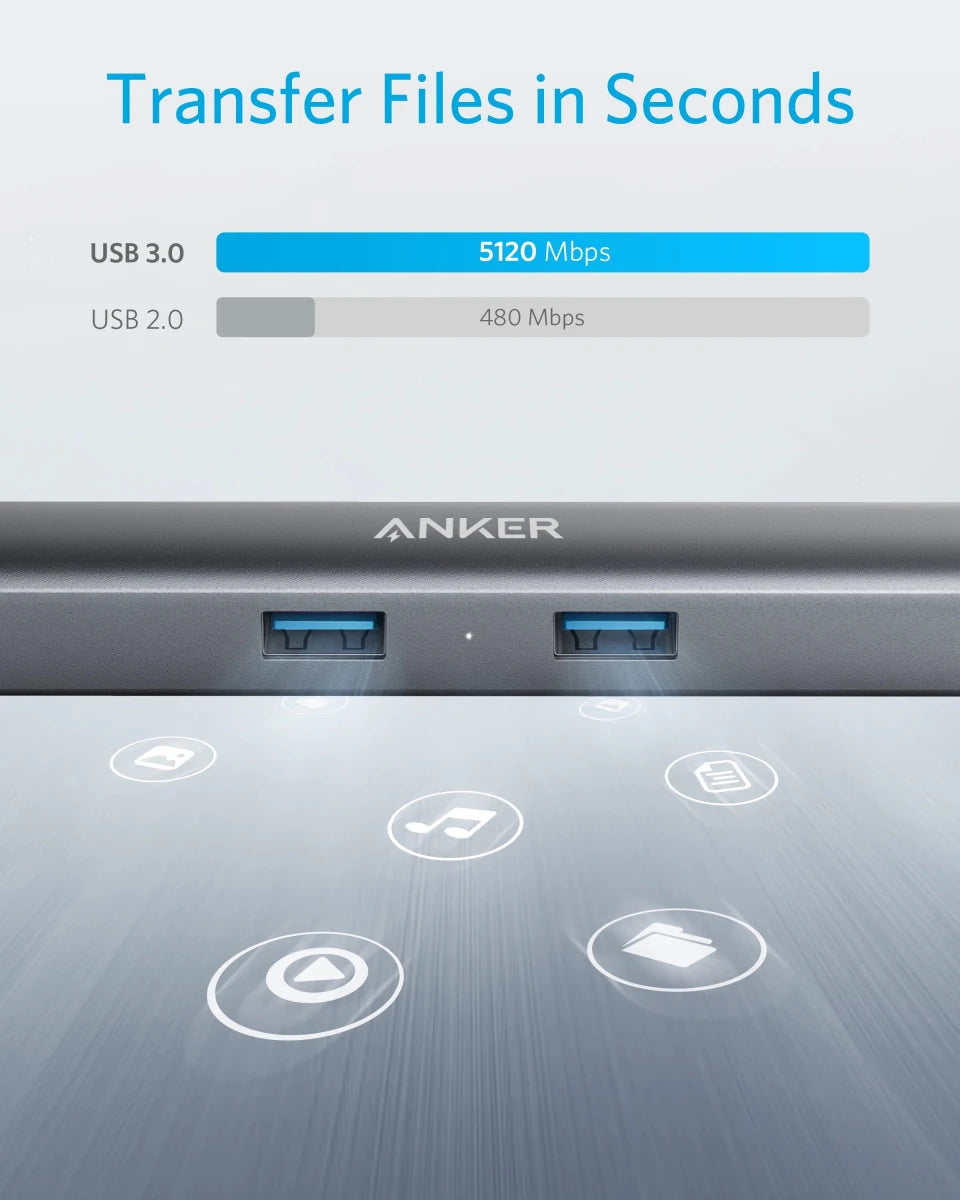 Anker USB Hub Adapter 5 - in - 1 with 4K USB C to HDMI - Supersell