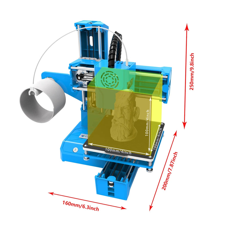 EasyThreed K9 Mini 3D Printer FDM TPU PLA Filament 1.75mm Black - Supersell