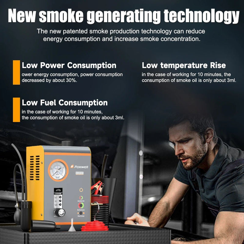 FOXWELL Automotive Smoke Machine Built - in Air Pump EVAP Vacuum Leak Detector - Supersell