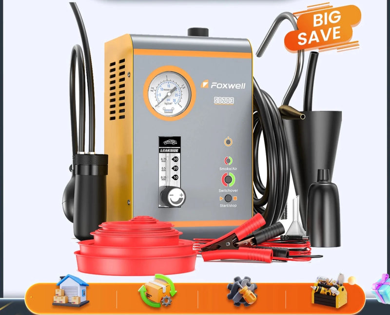 FOXWELL Automotive Smoke Machine Built - in Air Pump EVAP Vacuum Leak Detector - Supersell