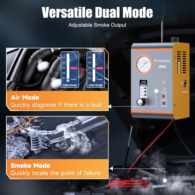 FOXWELL Automotive Smoke Machine Built - in Air Pump EVAP Vacuum Leak Detector - Supersell