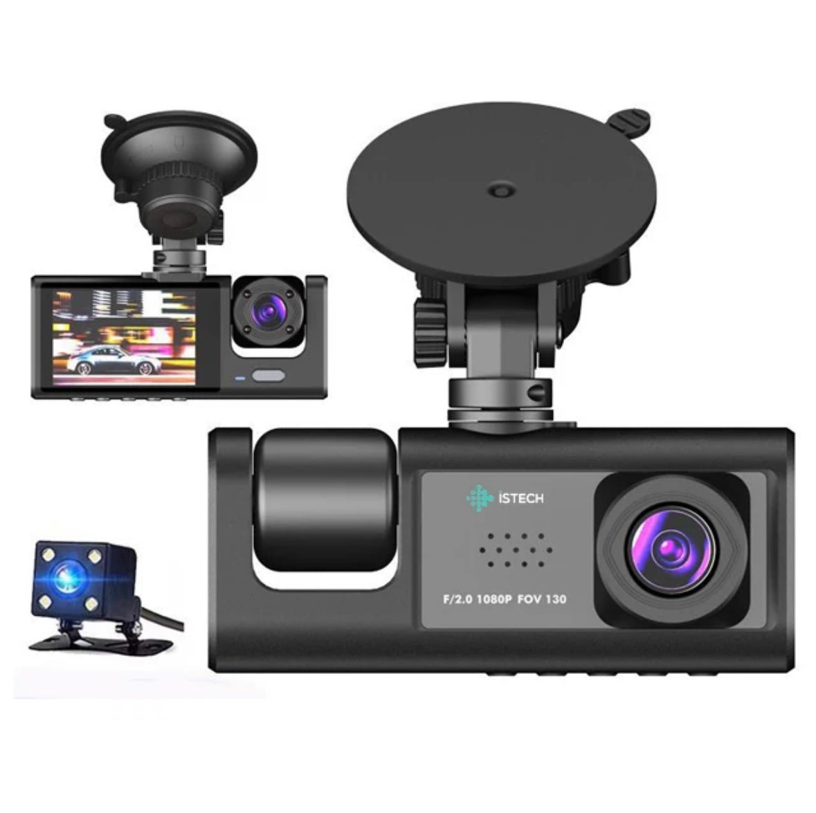 24/7 Car Dash Cam: Front, Rear & Inside View in Super HD Quality