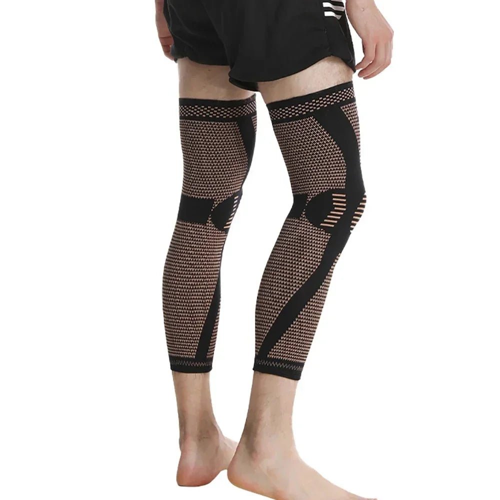 Full Leg Copper Compression Knee Sleeves Support - Supersell