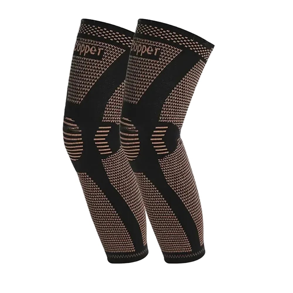 Full Leg Copper Compression Knee Sleeves Support - Supersell