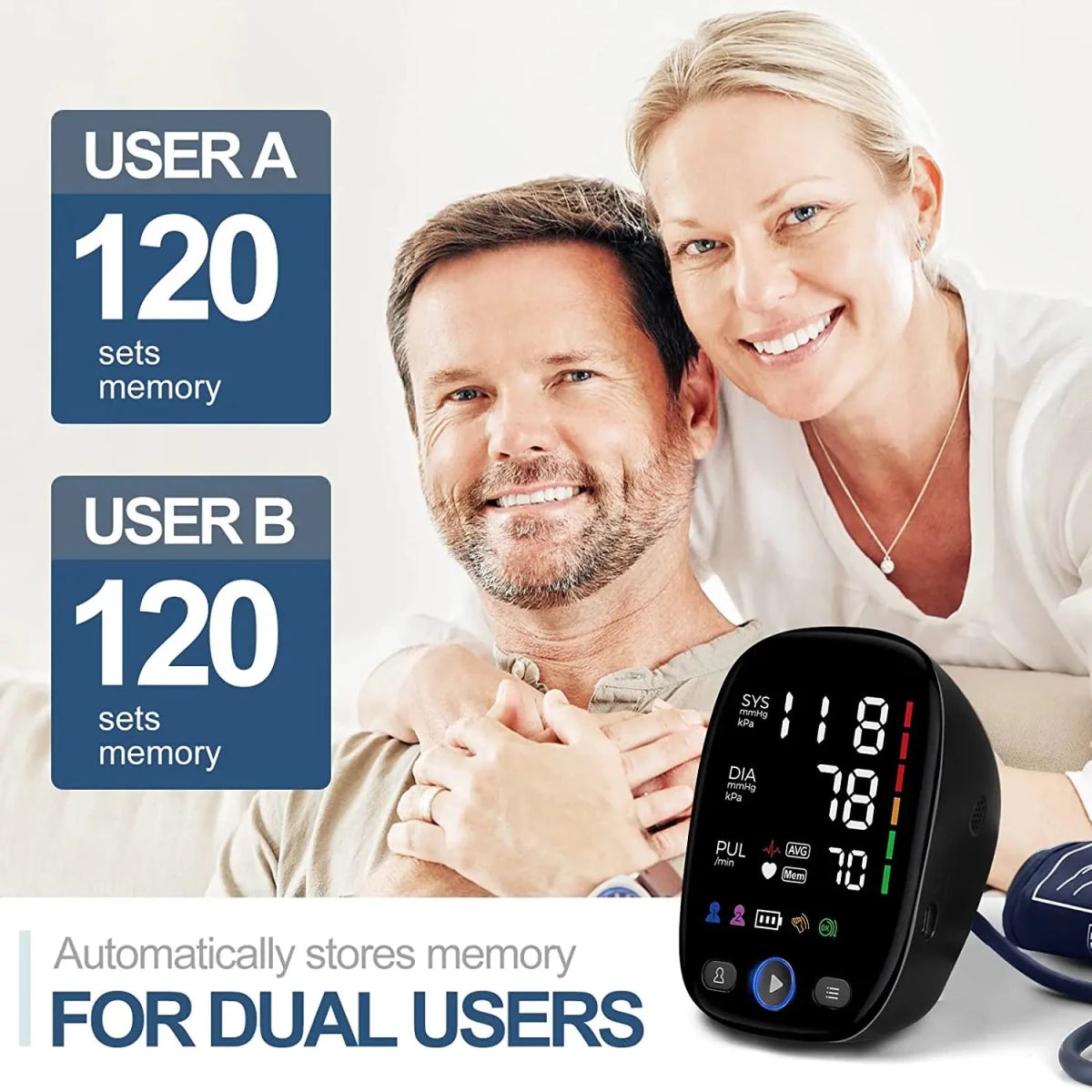 Kingclinic Blood Pressure Monitor Upper Arm Automatic BP Cuff Machine - Supersell