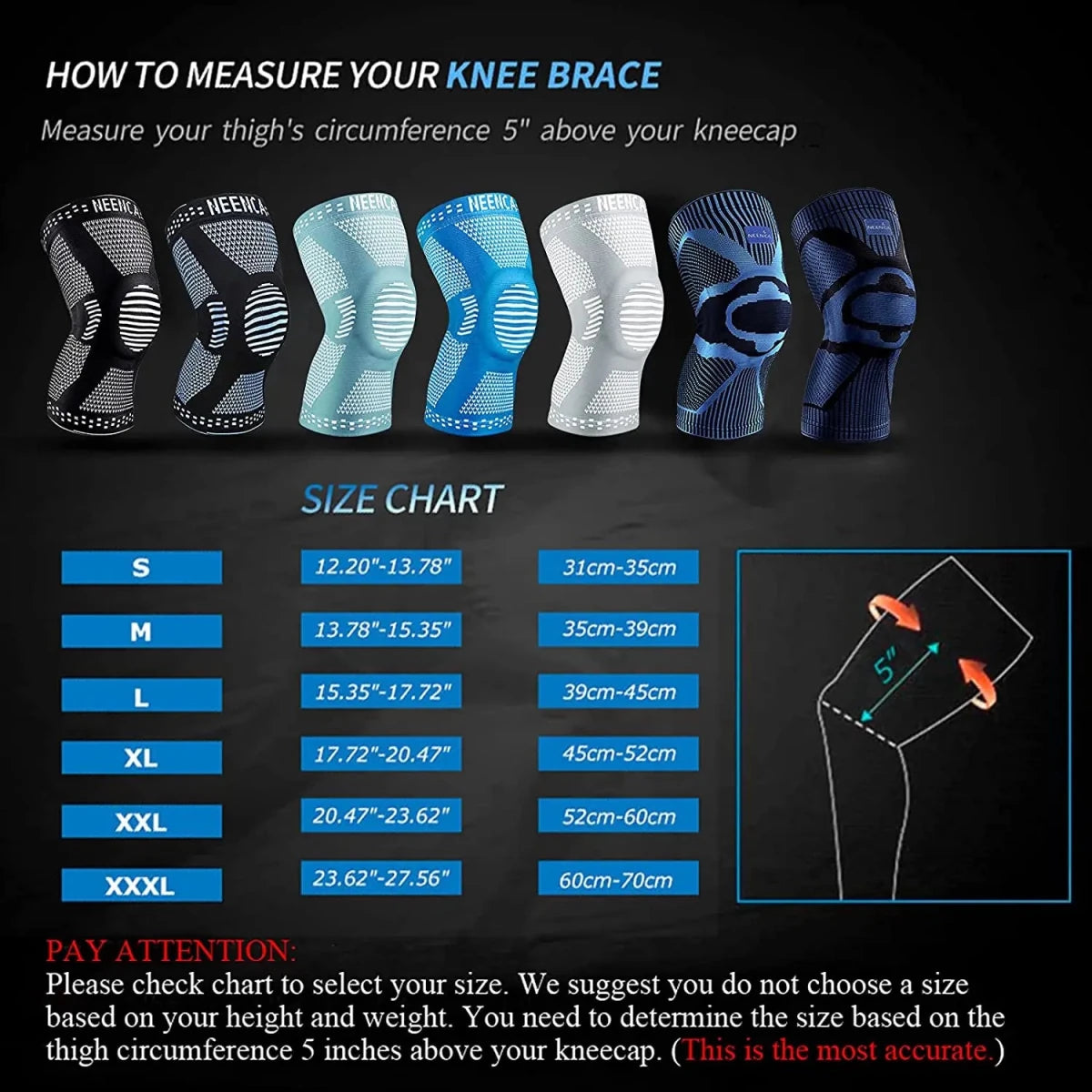 Knee Compression Sleeve for Knee Pain Meniscus Tear Injury Recovery - Supersell