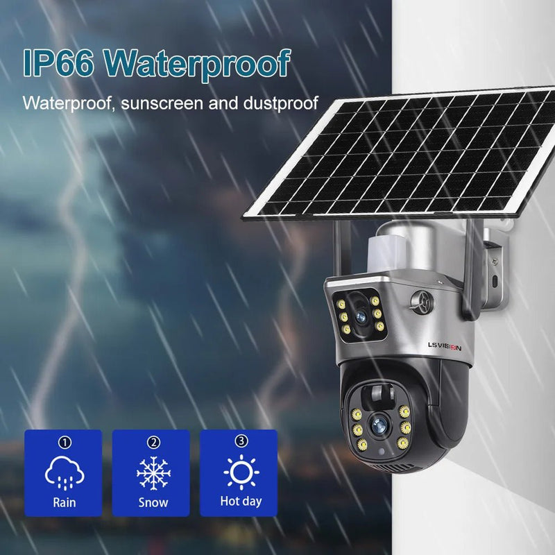LS VISION 8MP Solar WiFi - 4G Outdoor PTZ Dual - Lens Security Cam - Supersell
