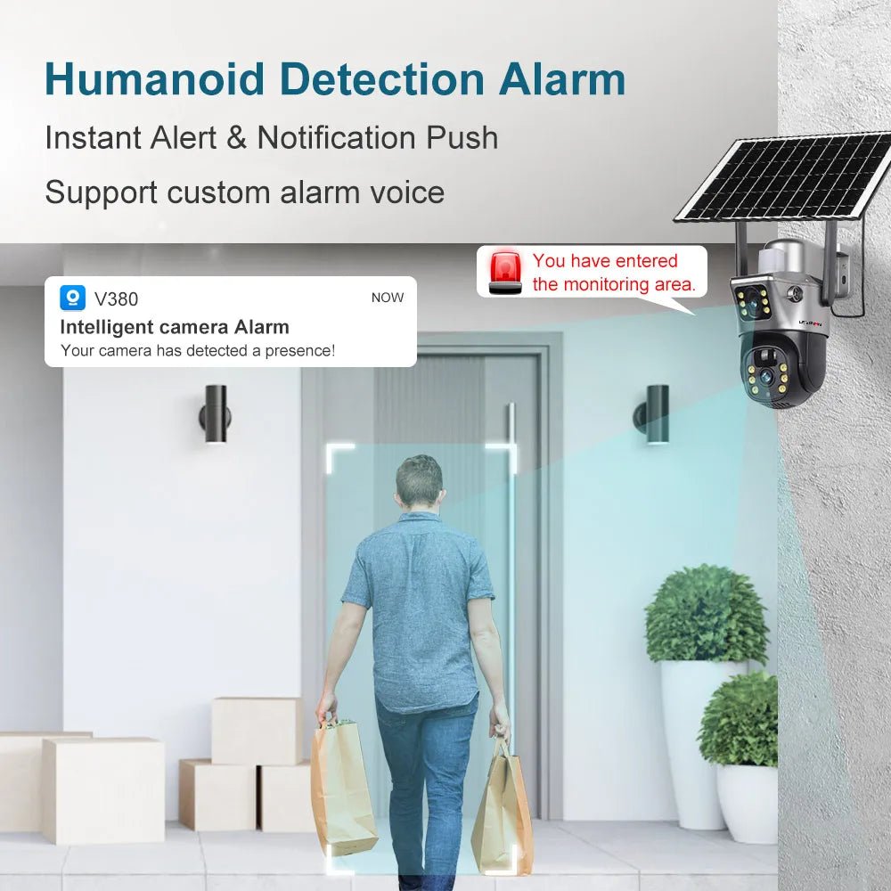 LS VISION 8MP Solar WiFi - 4G Outdoor PTZ Dual - Lens Security Cam - Supersell
