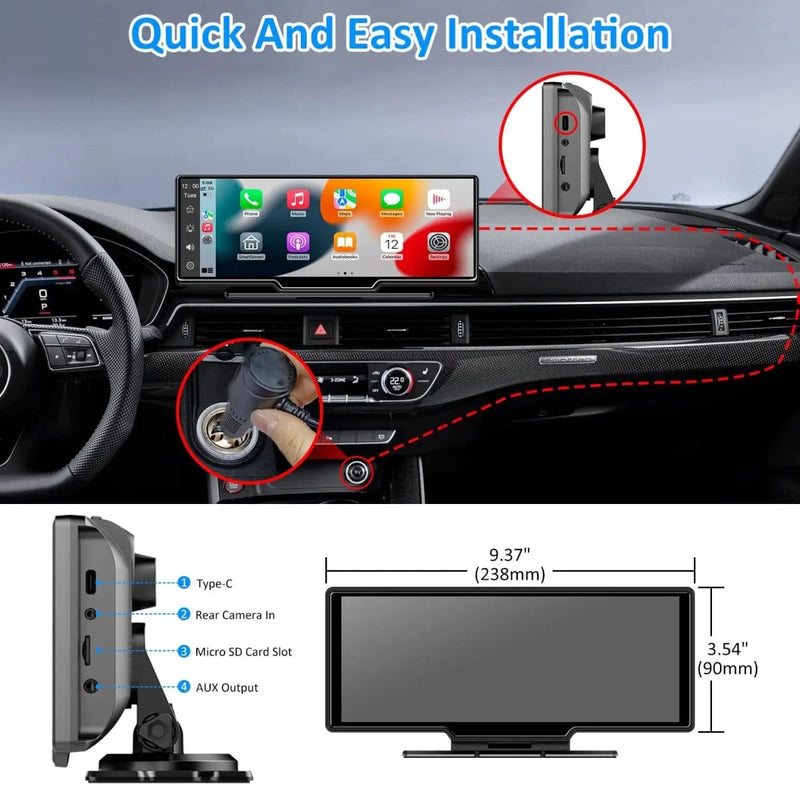 Ottocast Portable Car Touch Screen Wireless Carplay - Supersell