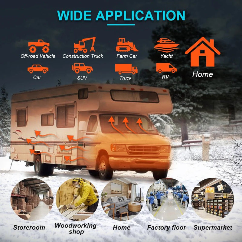 Portable Bluetooth Diesel Heater for Trucks, RVs & Indoor Use | 8KW Power | Multi - Voltage - Supersell