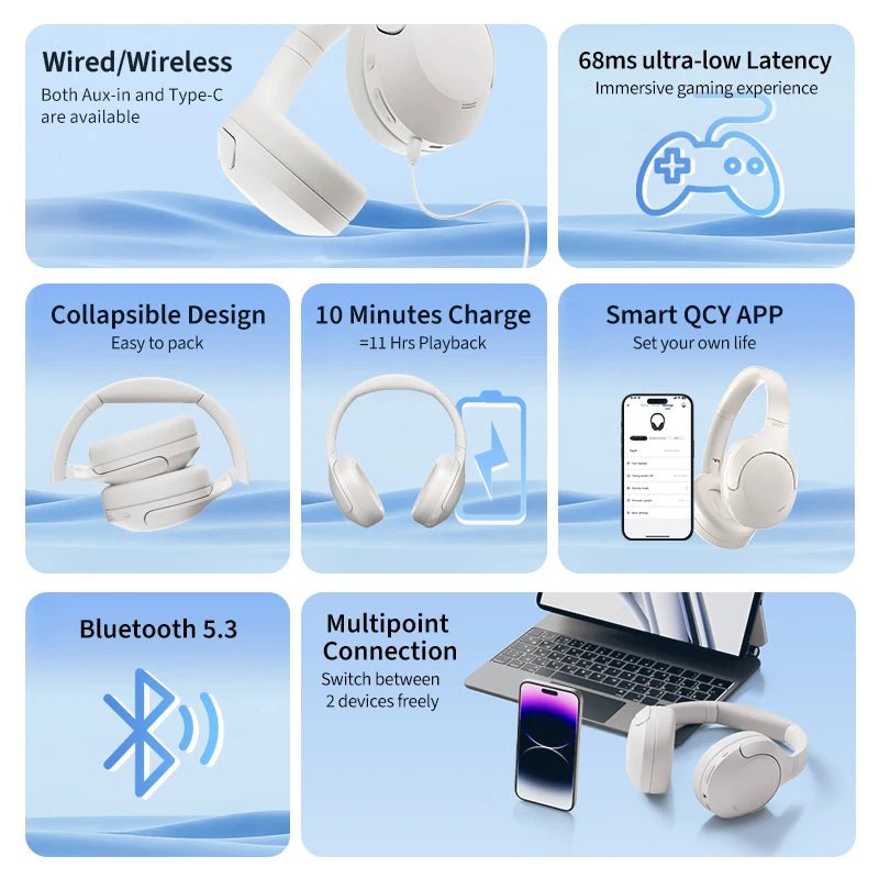 QCY H3 Lite ANC Wireless Headphones - Supersell