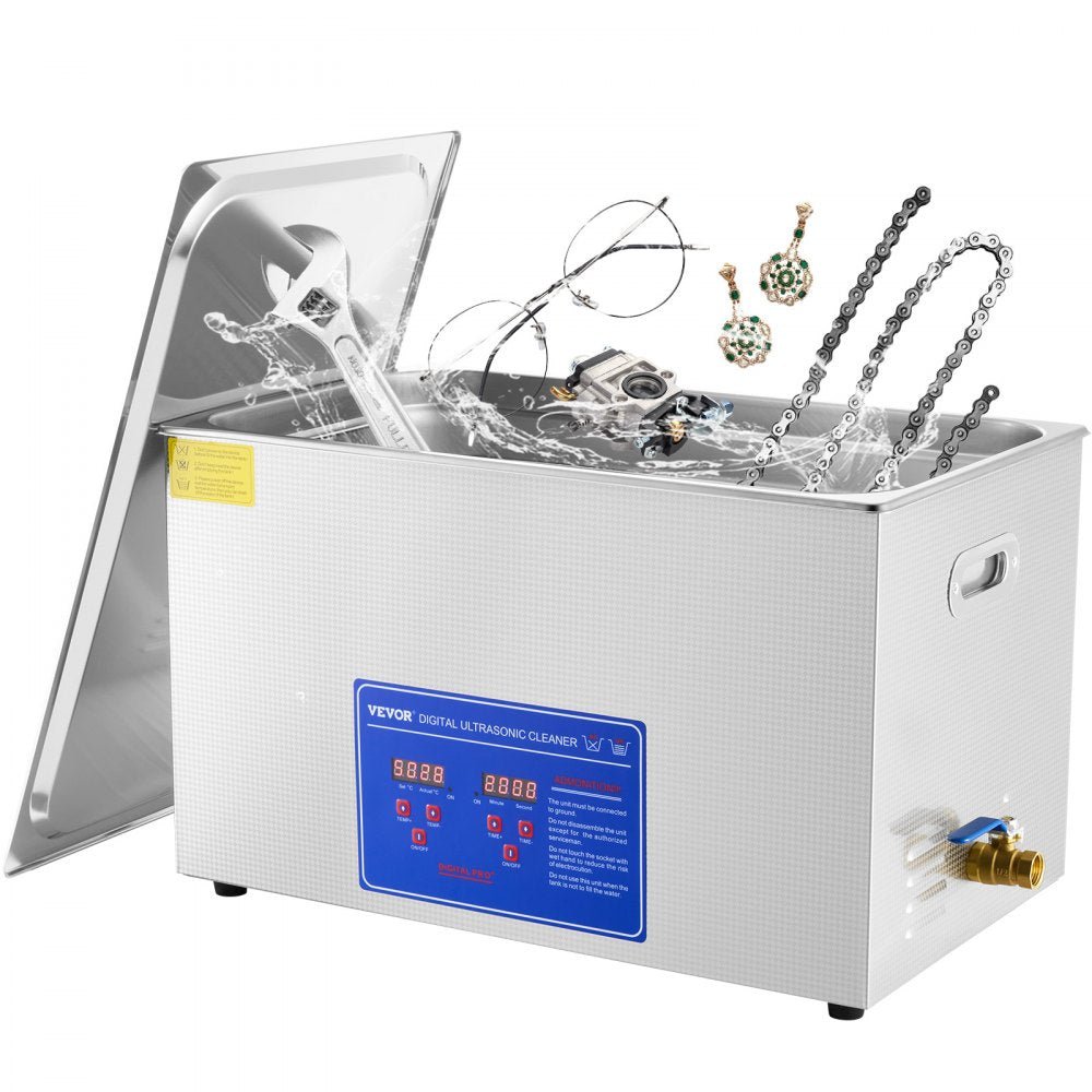Vevor 30L Digital Ultrasonic Cleaners Cleaning Equipment Bath Tank w/Timer Heated - Supersell